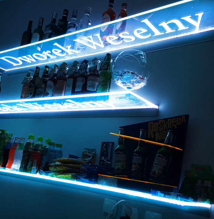 Półki szklane LED
